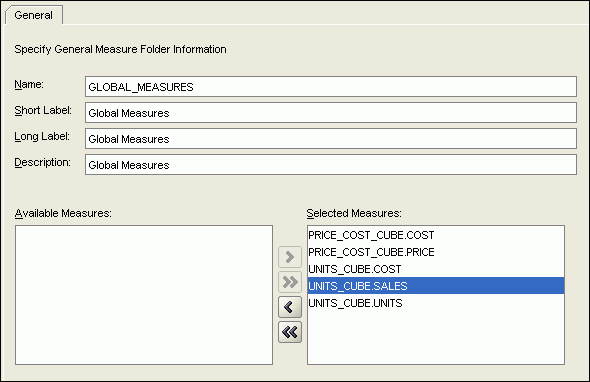 Create Measure Folder dialog box