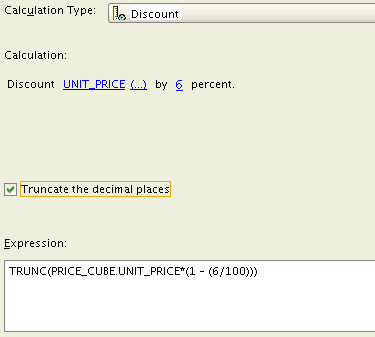 Create Calculated Measure dialog box with option