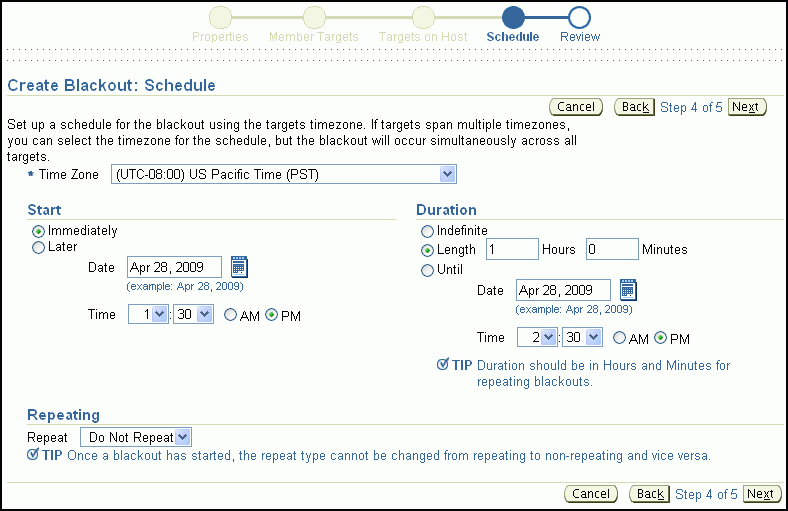 Description of em_blackout_schedule.gif follows